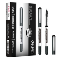 12 pièces Deli S656 stylo Gel liquide droit stylo à bille liquide 0.5mm plume Gel stylo écriture signature stylo bureau