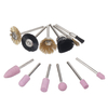 12 pièces tête de meulage ensemble de meules de polissage brosse rotative fil roue brosse broyeur outil rotatif accessoi