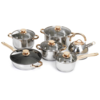 12 pièces/ensemble de casseroles en acier inoxydable poêle à frire antiadhésive cuisine gaz cuisinière à Induction