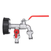 1/2 pouce S60x6 IBC adaptateur de réservoir deau en laiton Double tête robinet sortie robinet de remplacement racco