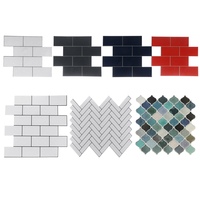 12 pouces bricolage tuile autocollants 3D brique mur autocollant auto-adhésif salle de bain cuisine