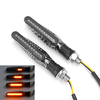 12 V 2 pcs moto LED clignotants clignotants feux indicateurs lampes en fibre de carbone Shell