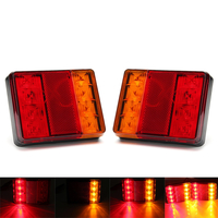 12 V 8 LED Voiture Camion LED Arrière Feu De Frein Arrière Avertissement Clignotants Lampe Rouge + Jaune 2 PCS pour Cami