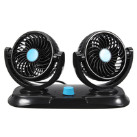 12 V réglable Double 360 degrés Mini ventilateur oscillant Rotation ventilateur de refroidissement climatiseur