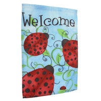 12 "x 18 Coccinelles Drapeaux de jardin Bienvenue Bannière Décorations de maison de vacances