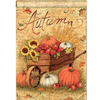 12 "x18 Automne Citrouille Chariot Drapeaux De Jardin Automne Feuilles De Tournesol Mini Bannières Décoration
