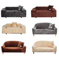 1/2/3 places housse de canapé en peluche élastique universelle épaisse couleur pure canapé chaise protecteur de siège ho