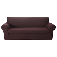 1/2/3 places housse de canapé en velours couleur pure chaise élastique siège protecteur étui de canapé housse extensible