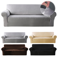 1/2/3/4 places élastique velours housse de canapé chaise universelle siège protecteur extensible housse canapé étui de b