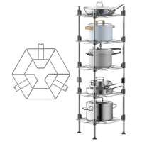 1/2/3/4/5 couches étagère en acier inoxydable étagère de rangement pour la cuisine support pan support porte-pot support
