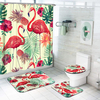 1/3/4 Pcs Flamingo Rideau De Douche Imperméable Tapis De Toilette Tapis De Salle De Bains Ensemble De Tapis Antidérapant