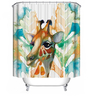 1/3/4 Pcs Girafe Étanche Salle De Bains Rideau De Douche Toilette Couverture Tapis Antidérapant Tapis Ensemble Accessoir