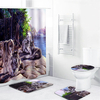 1/3/4 Pcs Lake Wolf Rideau De Douche Imperméable Salle De Bains Couverture De Toilette Tapis Ensemble Antidérapant Piéde