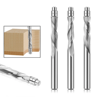 1/4 Inch 6.35mm Shank Compression Spiral Router Bits Tungsten Carbide Flush Trim Router Bit Up Down Cut Router Bit 1/4