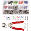 150 Set 9.5mm 10 couleurs Prong Ring Presse Studs Snap Fasteners Clous à clip