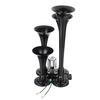 150db 4 Trompette Train Air Horn Kit Super Loud Car Truck Motocycle Boat SUV Black