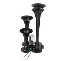 150db 4 Trompette Train Air Horn Kit Super Loud Car Truck Motocycle Boat SUV Black