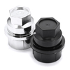 1/5/10 X 27mm Capuchon de cache-écrou de roue en plastique chromé noir