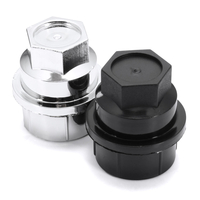 1/5/10 X 27mm Capuchon de cache-écrou de roue en plastique chromé noir