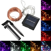 15M 150 LED solaire alimenté par fil de cuivre chaîne fée lumière Noël parti décor