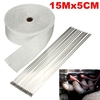 15m x 5cm x 1.5mm tête boucliers wrap isolation échappement tuyau collecteur turbo collecteur de chaleur