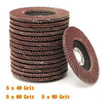 15pcs 115mm 40 60 80 grains de ponçage disques à lamelles meules