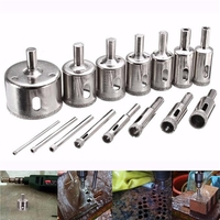 15pcs trou de diamant recouvert de diamant de 3-45mm a vu un foret pour la tuile de marbre