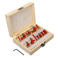 15pcs quart de pouce carbure de tungstène de tige de tungstène coupé Set Cutter en bois