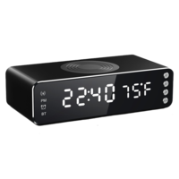 15W 3-en-1 haut-parleur portable haut-parleur bluetooth LED affichage réveil chargeur sans fil haut-parleur sans fil