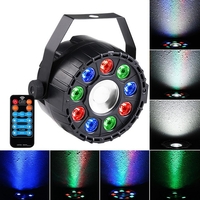 15W RGBW 10 LED Lumière stroboscopique de la télécommande DMX contrôlée par le son pour disco de Noël AC90-240V