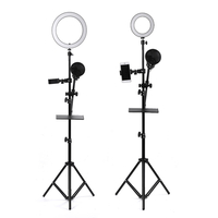 16 / 25cm Dimmable LED Support de trépied pour anneau lumineux avec support pour téléphone / micro Bluetooth Selfie Shut