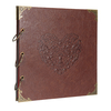 16 `` PU cuir Scrapbook Album Photo mémoire livres bricolage artisanat anneau cadre photo avec 3 autocollants anniversai
