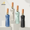 16-Bone Double Fully Automatic Rain Umbrella Keel Wooden Handle Sun Protection Umbrellas Large Folding Business Umbrella