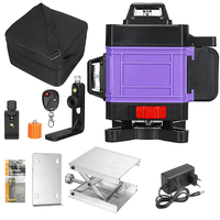 16 lignes 4D Green Light Laser Auto Self Spirit Levels Outil de mesure croisé rotatif à 360 °