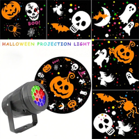 16 Patterns Halloween Atmosphere Decoration Light Halloween Projection Lamp LED Fantasy Light With Dynamic Pumpkin Skull