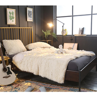 160x200cm / 130x160cm MECO Grandes couvertures hirsutes de luxe avec tapis en coeur en fausse fourrure à long poil jet c