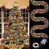 16.4ft/5m Christmas Decoration Holiday Garland Ruscus Grass Ribbon with Colorful Lights Christmas Garland Ribbon Lights