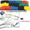 164pcs polyoléfine rétractable assorti câble thermorétractable de gaine de tube de gaine isolée