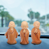 16, 5 cm résine bouddhas statue moine sculpture voiture maison jardin décor ornement brun