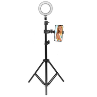16cm 2700K-5500K Dimmable USB LED Anneau lumineux Support universel pour téléphone Support de trépied réglable pour maqu