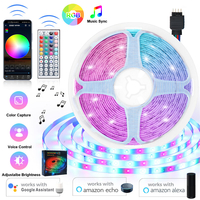 16FT-66FT 5m-20m LED Kit de bandes lumineuses Music Sync WiFi App + 44Keys Télécommande pour chambre