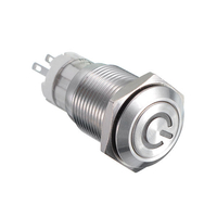 16MM 6V / 12V / 24V / 110V / 220V imperméabilisent le commutateur de bouton en métal dacier inoxydable avec la lumi