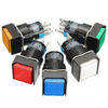 16mm DC 12V bouton poussoir de commutateur de verrouillage automatique carré LED bouton lumineux