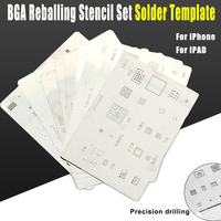 16Pcs / Lot Puce pour carte à puce BGA Reballing Stencil Kits Set Modèle de soudure pour Iphone X 8 7 6s 6 Plus SE 5S 5C