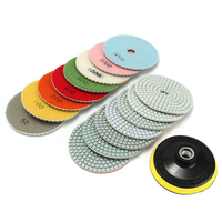 16pcs 4 pouces 50 à 10000 tampon de polissage diamant grain pour granit pierre béton marbre