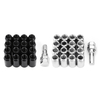 16pcs écrou de roue en acier argent noir M12X1.5 60d conique
