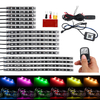 16PCS RVB bluetooth voiture moto LED lumière Accent Glow néon bande APP Kits de contrôle