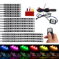 16PCS RVB bluetooth voiture moto LED lumière Accent Glow néon bande APP Kits de contrôle