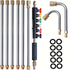16PCS Stainless Steel High-Pressure Water Gun Set with Extended Rods 4000psi Quick Connect Versatile Cleaning Tool for C