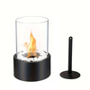 16x27cm Desktop Alcohol Fireplace Lamp Indoor Stainless Steel Small Portable Heating Stove Round Glass Creative Atmosphe